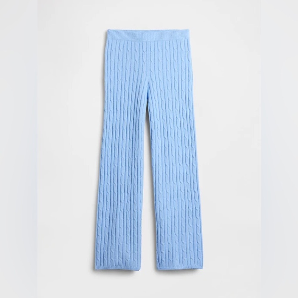 NWT Gap CashSoft Cable-Knit Sweater Pants Wind Blue Medium